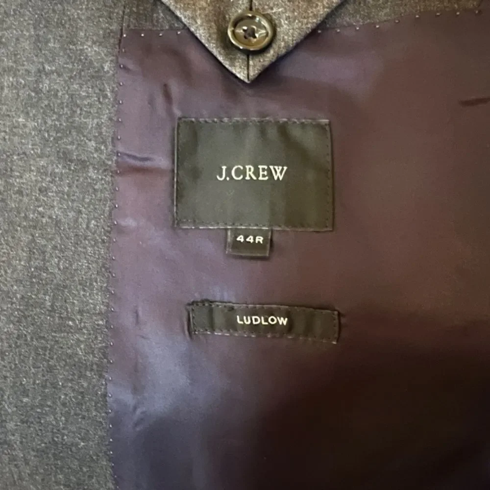 EUC Men's J.Crew Ludlow Super 120's Loro Piana Wool Gray Blazer Jacket 44R 44 R